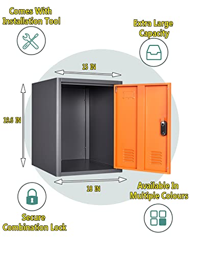 KAER Locker Storage Cabinet,Lockable Storage Cabinet,Metal Locker Storage Cabinet With1 Doors, 19.6" H Cabinet Organizer, for School, Office, - WoodArtSupply