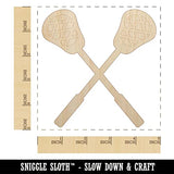 Crossed Lacrosse Sticks Unfinished Wood Shape Piece Cutout for DIY Craft Projects - 1/8 Inch Thick - 4.70 Inch Size Sniggle Sloth