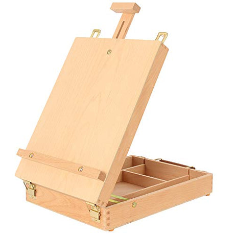 Art Supplies Box Easel Sketchbox Painting Storage Box, Adjust Wood Tabletop Easel for Drawing & Sketching Student (Painting Easel Box) Kuyal