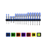 Olsa Tools Magnetic Screwdriver Rail Organizer| Professional Quality Magnetic Tool Holder | Fits up to 16 Screwdrivers | Blue Olsa Tools