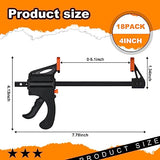 Lasnten 18 Pcs 4 Inch Bar Clamps for Woodworking Grip Craft Mini Clamps One Handed Wood Clamps Trigger Clamp Ratchet Clamp Wood Working Tools for Lasnten