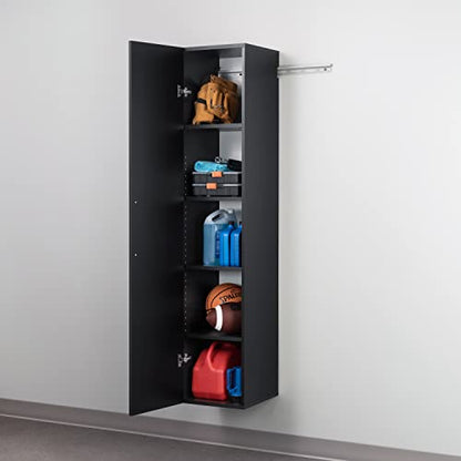 Prepac HangUps 15 in Narrow Garage Storage Cabinet, W x 72" H x 16" D, Black