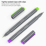 ARTEZA Felt Tip Pens, Set of 24 Basic Brush Tip Calligraphy Pens for Note Taking, Sketching, Cross-Hatching, and Outlining, Dye-Based Ink, Smear-Free ARTEZA