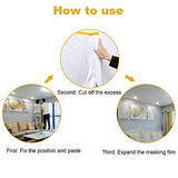 LISHINE 4 Pcs Tape and Drape 5 Ft x 65 Ft Pre-Taped Masking Film Plastic Painting Drop Film Painters Plastic Sheeting Roll Masking Paper with Tape LISHINE