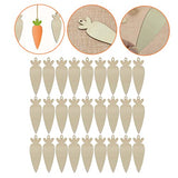 Abaodam 30Pcs Easter Unfinished Wooden Carrot Cutouts Blank Carrot DIY Wood Crafts Carrot Hanging Ornaments Wood Slices Easter Decor Abaodam