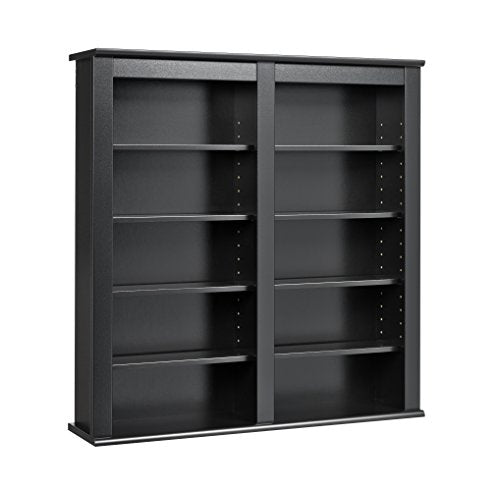 Prepac Double Wall Mounted Storage Cabinet, Black - WoodArtSupply