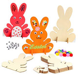 Holibanna 10pcs Handmade Rabbit Material Farmhouse Easter Egg Table Signs Unfinished Bunny Decor Easter Table Decor Tray Decor Unfinished Bunny Table Holibanna