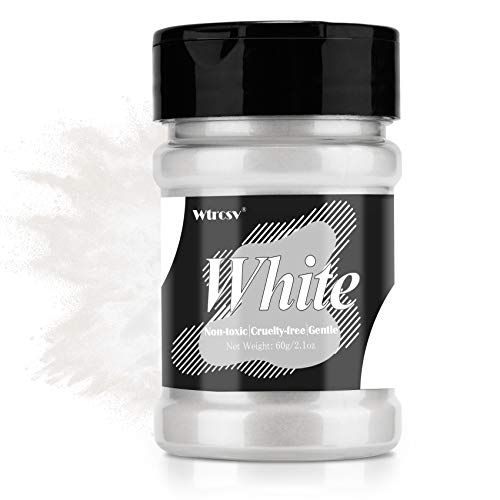 White Mica Powder - 2.1 Ounces/ 60 Grams - Natural Epoxy Resin Dye –Mica Powder for Makeup, Epoxy Resin Art, Acrylic Paint, Fine Arts,Soap Making, - WoodArtSupply