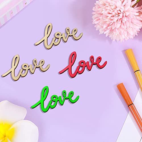 Honbay 40PCS Unfinished Love Wood Slices Blank Wooden Embellishments Gift Ornaments for Home Wedding Birthday Party Valentine's Day Decoration HONBAY