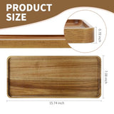 2 PCS Solid Acacia Wood Serving Trays Rectangular Wooden Serving Platters Natural Wooden Boards for Bar Coffee Party 15.7 * 7.08 inch Charmewood