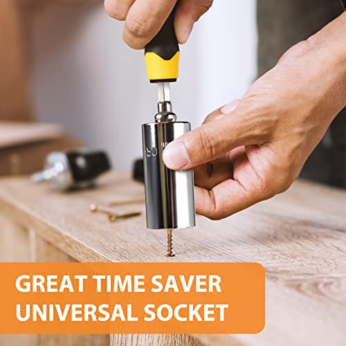 Super Universal Socket Tools Gifts for Men - Valentines Day Gifts Mens Gift Socket Set with Power Drill Adapter(7-19 MM) Cool Stuff Gadgets for Men HELEMAN