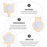 Beaupretty 15pcs Small Wooden Mirror Kids Toys Mirrors Vanity Mirror Single Side Hand Mirror Kids Art Painting Toy Travel Makeup Mirror Unfinished Beaupretty