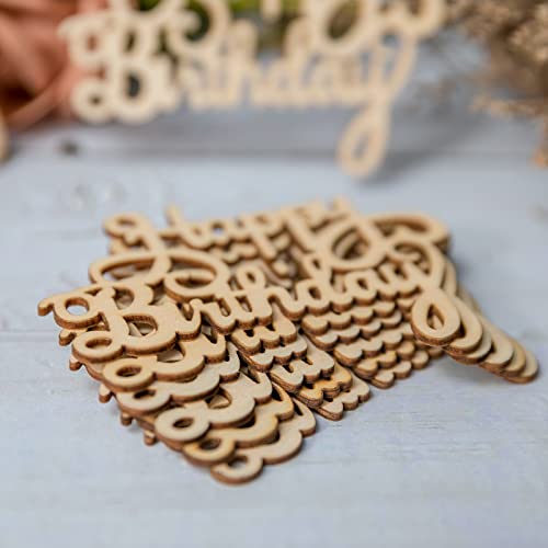 20Pack Mini Happy Birthday Wood Wall Art Happy Birthday Unfinished Ornaments for Christmas Wedding Birthday Party Decoration Home Door Wall Zontween