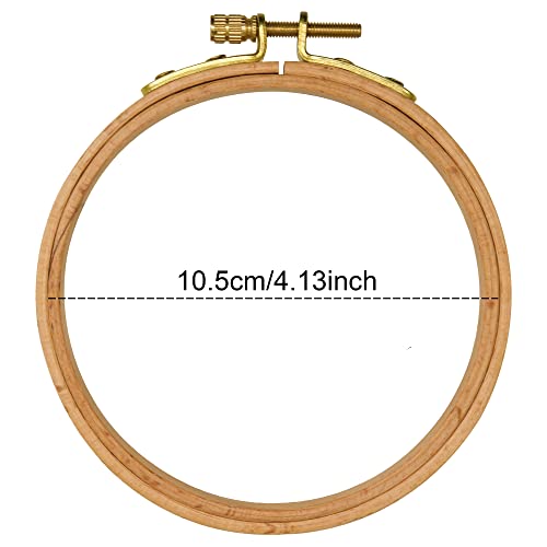 2 Pack 4'' Embroidery Hoop, Guofa Beech Wood Cross Stitch Hoops, Hanging Embroidery Frame Hoop for Decoration - WoodArtSupply