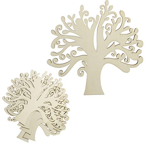 20 Pcs 5 Inches Family Tree Wood Cutout Blank Wooden Tree Shape for Crafts for Family Tree Weddings Christmas Ornaments and DIY Crafts Decoration Homakover