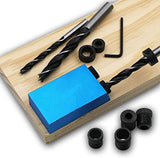 Pocket Hole Jig, 15 Degree Dowel Drill Joinery Kit, 6/8/10mm Drive Adapter for Woodworking Angle Drilling Holes, Carpenters Wood Woodwork Guides EBTOOLS