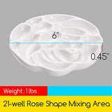 MEEDEN Porcelain Paint Palette, Ceramic Watercolor Pallet Mixing Tray, Rose Shaped Design MEEDEN