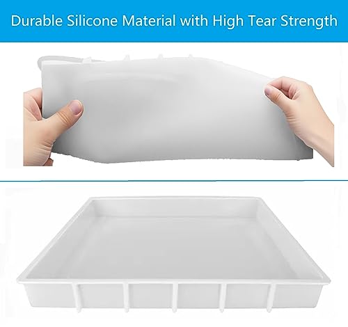 Large Rectangle Resin Table Silicone Molds 16 x 12 Inch Epoxy Resin Silicone Mold for River Coffee Table, Cutting Boards, Serving Trays, Cheese ModWgGuo