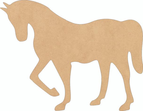 Unfinished Wood Horse Shape DIY 7" Animal Craft, Kids Farm MDF 1/8" Cutouts