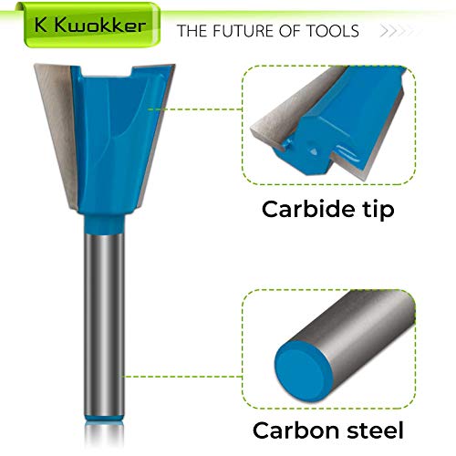 K Kwokker Dovetail Router Bit 1/4 Shank, Dovetail Jig for Router, 1/2" 3/4" 3/8" 5/8" 7/8" Dia Wood Milling Cutter Tool for The Construction of Boxes K Kwokker