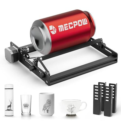 Mecpow G3 Laser Rotary Roller, Laser Engraver Y-axis Rotary Roller Engraving Module for Cylindrical Objects, Compatible with Most Kinds of CNC Laser