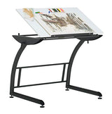 SD STUDIO DESIGNS Triflex Drawing Table, Sit to Stand Up Adjustable Office Home Computer Desk, 35.25"W X 23.5"D, Charcoal Black/White SD STUDIO DESIGNS