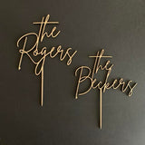 Personalized Wedding Wood Cake Topper, Custom Cake Topper, Handwritten Last Name, Anniversary Cake Topper, Mr and Mrs, Bride & Groom, Calligraphy FranJohnsonHouse