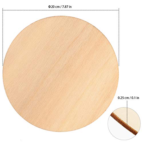 ZEONHAK 50 Pack 7.8 Inches Wood Circle for Craft, Natural Unfinished Wood Rounds, Round Wood Cutouts for Painting, DIY Craft, Decoration ZEONHAK