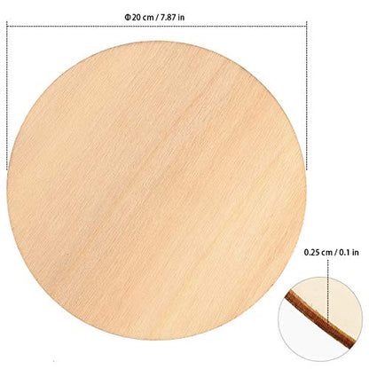 ZEONHAK 50 Pack 7.8 Inches Wood Circle for Craft, Natural Unfinished Wood Rounds, Round Wood Cutouts for Painting, DIY Craft, Decoration