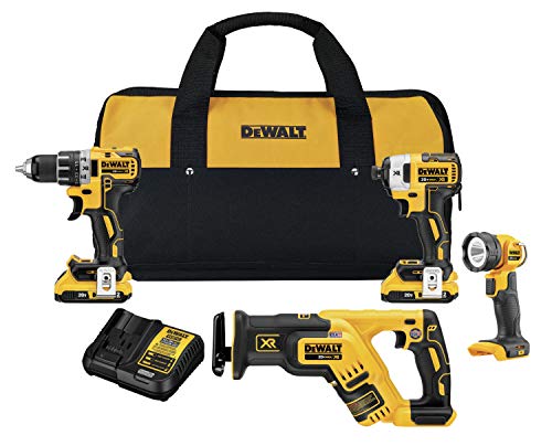 DEWALT 20V MAX XR Brushless Combo Kit, Compact 4-Tool (DCK484D2) DEWALT