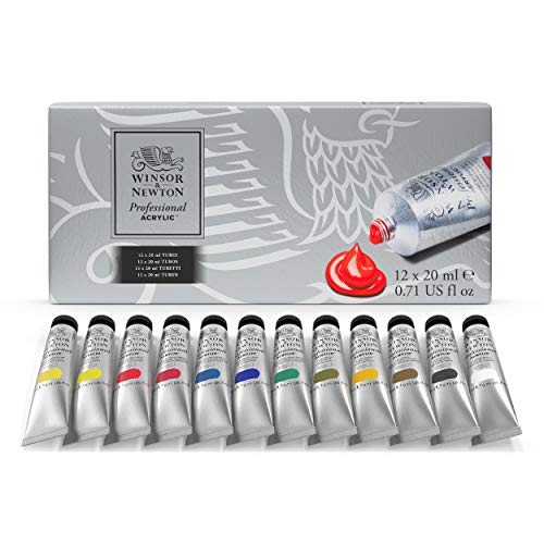 Winsor & Newton Artists' Acrylic Color 12-Tube Set, 20ml Winsor & Newton