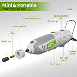 Rotary Tool Kit, 200W 1.8 AMP Huepar Tools with Flex Shaft 239pcs Accessories include MultiPro Keyless Chuck, 6 Variable Speed 10000-40000RPM Huepar Tools