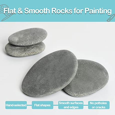 Simetufy 25 Pcs River Rocks for Painting, 2"-3" Painting Rocks, Flat & Smooth Rocks to Paint, Hand Picked Natural Stones for Painting, Cheap Crafts Simetufy