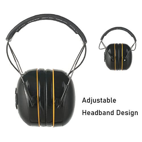 PROTEAR NRR 25dB Noise Reduction Digital Radio Ear Muff, Ear Hearing Protection Earmuff with Boom Microphones, Bluetooth Headphone Function for Daily PROTEAR