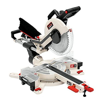 JET 12-Inch Sliding Dual-Bevel Compound Miter Saw, 1Ph 115V (JMS-12X) - WoodArtSupply