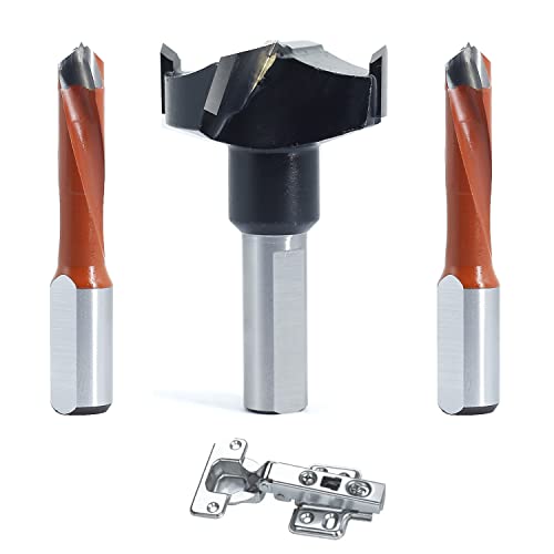 Akylin 3 Pcs 10mm Shank Hinge Boring Set, Solid Carbide Tipped Akylin