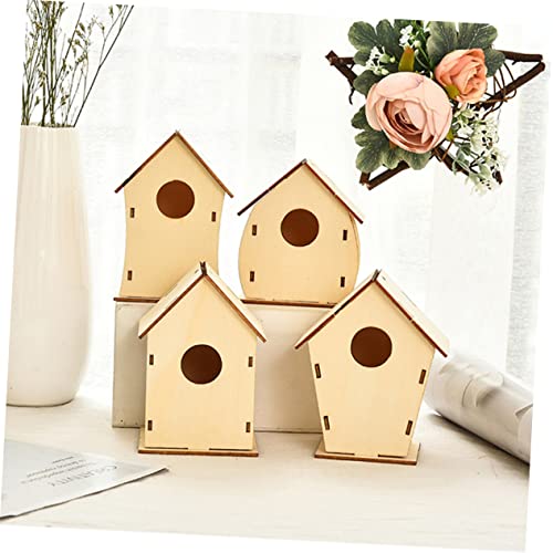 COHEALI 12 pcs Christmas Wooden House Unfinished Wooden House Wooden Hanging House birdhouses for Outdoors Birdhouse kit Christmas Village House COHEALI
