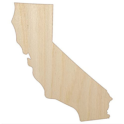 California State Silhouette Unfinished Wood Shape Piece Cutout for DIY Craft Projects - 1/8 Inch Thick - 4.70 Inch Size - WoodArtSupply