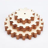 OLYCRAFT 9pcs Unfinished Wooden Gears Undyed Wood Pendants Gear Slices Charms Steampunk Wood Gear Pieces Embellishments Unfinished Wooden Gear Pieces OLYCRAFT