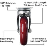 Finnhomy 5 Inch Casters Wheels Set of 4 Heavy Duty Plate Swivel Locking Casters for Furniture/Workbench Premium Industrial Wheels 3000 Lbs Anti-wear Finnhomy