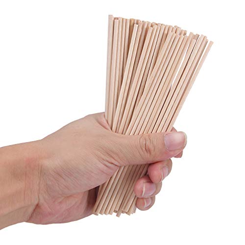 Senkary Wooden Dowel Rods 1/8 x 6 Inch Unfinished Natural Wood Craft Dowel Rods, 100 Pieces Senkary