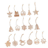 Unomor 16pcs Christmas Ornaments Predrilled Unfinished Wood Cutout Christmas Wood Ornament Unfinished Wood Cutouts Christmas Tree Decorations Wooden Unomor