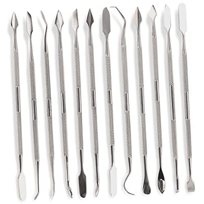 Premium Wax Carving Tools Set – 12 Pcs Stainless Steel Wax & Clay Sculpting Tools – Double Ended Dental and Wax Carvers Tools for Carving Modeling