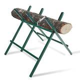 Kapler Log Sawhorse For ChainSaw, Foldable Steel Wood Saw Horse With Notched Sawtooth And Wood Log Fixed Spring, Supporting Weight 150 Lbs Kapler