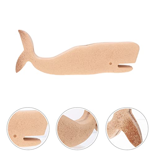 Unomor DIY Wooden Whale Statue Wood Whale Statue Unfinished Wooden Whale Blank Animal Doll Figure Wooden Whale Cutout Table Statue Model Centerpieces - WoodArtSupply