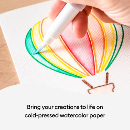 Cricut Cold-Press Watercolor Cards, R20 (12ct) Customizable Blank Greeting Cards with Envelopes, Create Personalized Birthday Cards, Thank You Cards - WoodArtSupply