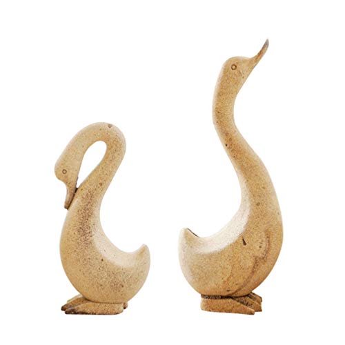 EXCEART 1 Pair Unfinished Wood Animal Ornaments Blank Wood Goose Peg Doll Figure Cutout Table Statue Model Desktop Centerpiece for Kids DIY Painting - WoodArtSupply