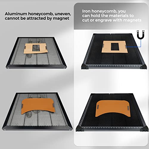 400 * 400mm Honeycomb Laser Bed Honeycomb Working Table Laser Honeycomb for CO2 or Laser Engraver Cutting Machine with Aluminum Plate with Engraving - WoodArtSupply