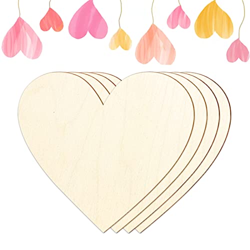 Wood Hearts for Crafts 12 Inch, 4 Pack DIY Blank Wooden Heart Shape Ornaments for Crafts Unfinished Hearts Wood Cutout for Crafts Valentine's Hearts Boqin