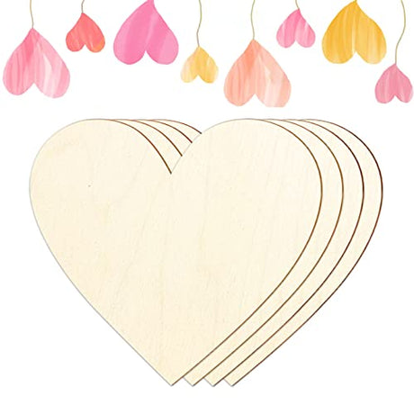 Wood Hearts for Crafts 12 Inch, 4 Pack DIY Blank Wooden Heart Shape Ornaments for Crafts Unfinished Hearts Wood Cutout for Crafts Valentine's Hearts Boqin